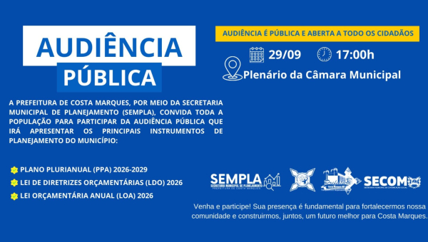 AUDIÊNCIA PÚBLICA SOBRE O PPA, LDO, E LOA.